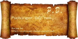Puchinger Dénes névjegykártya